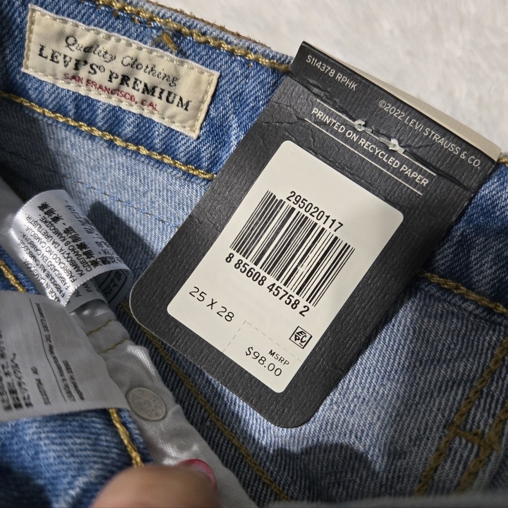 Levi's Jeans Skinny High Rise Brand New 25 x 28 - Picture 3 of 9